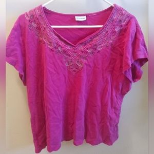 Vintage V neck Embroidered Paisley Design
